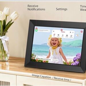 Frame Denim Black Digital Photo Frame Smart Display